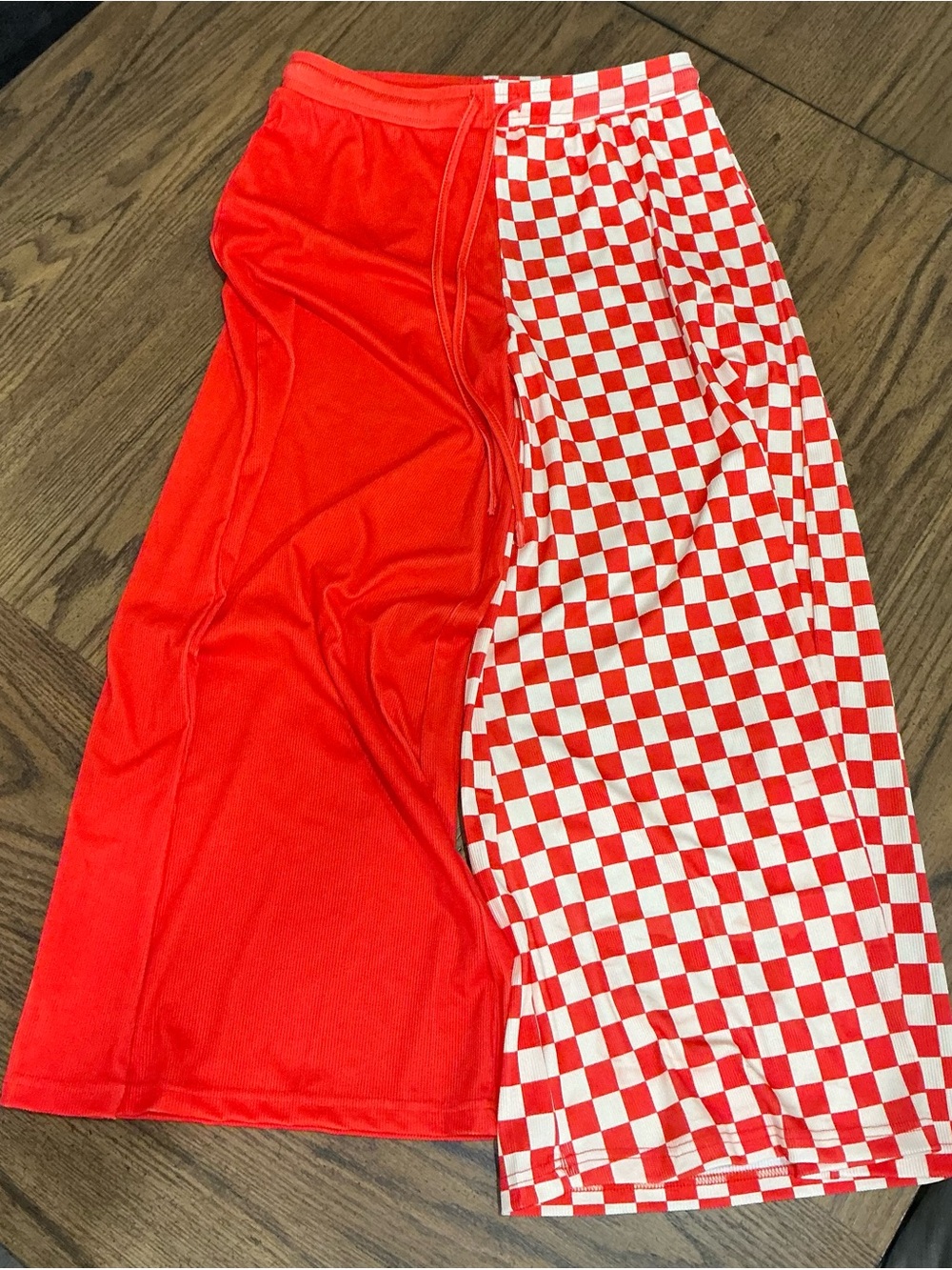 Emy Ave Split pant red/orange and cream - Picture 3 of 4